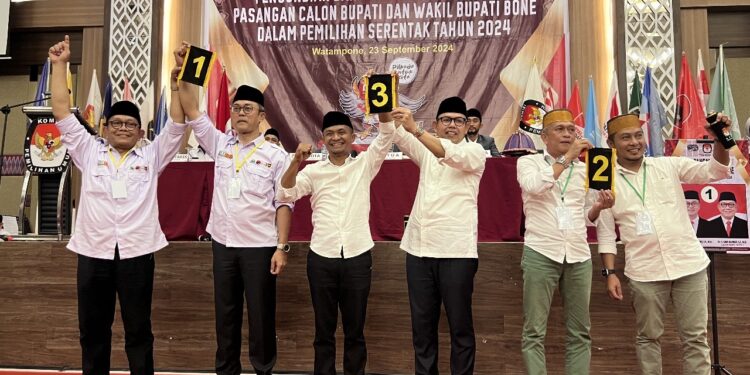 Penetapan Nomor Urut Paslon, Bawaslu Bone Hadir Lakukan Pengawasan Melekat